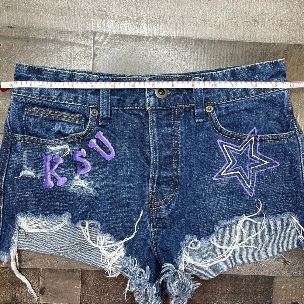 Free People KSU Themed Denim Shorts size 25
